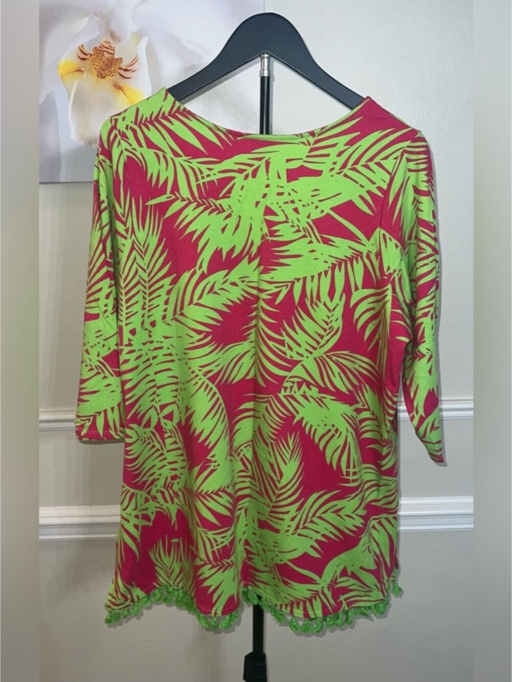 TripleLuxe Knit V-Neck Tunic w/ Mini Tassels! Size 1X. - Picture 4 of 5